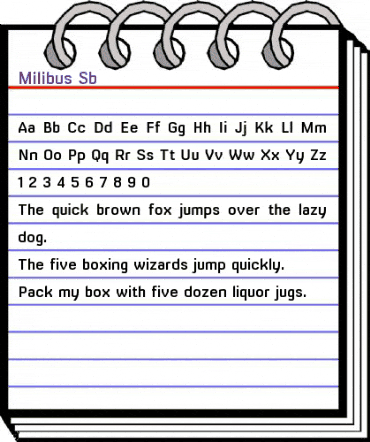 Milibus Sb Regular animated font preview