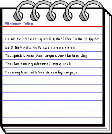 Minimum Crible Regular animated font preview