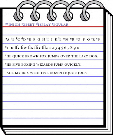 Minion Expert Display Regular animated font preview