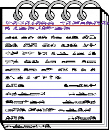 MiniPics LilVehicles animated font preview