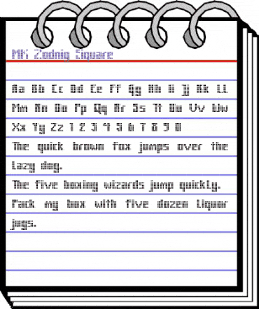 MK Zodnig Square Regular animated font preview