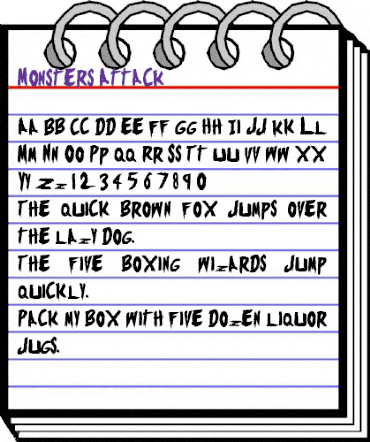 Monsters Attack! Regular animated font preview