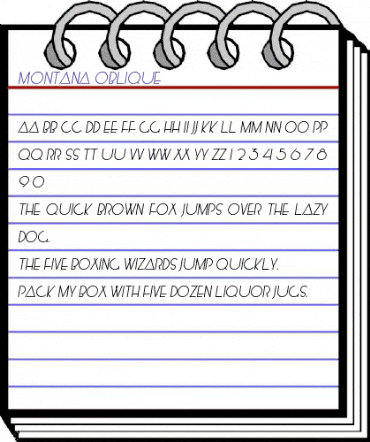 Montana Oblique animated font preview