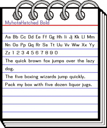 MyhotaHatched Bold animated font preview