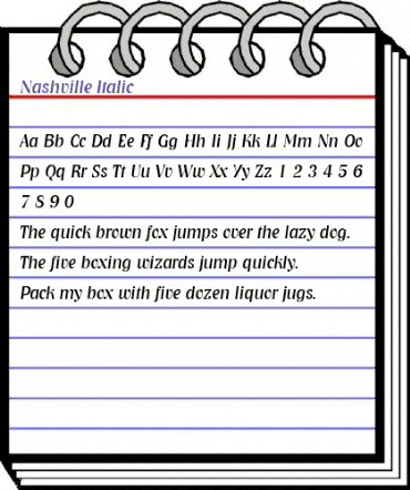 Nashville Italic animated font preview