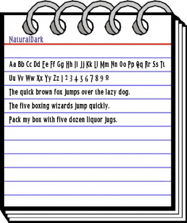 NaturalDark Regular animated font preview