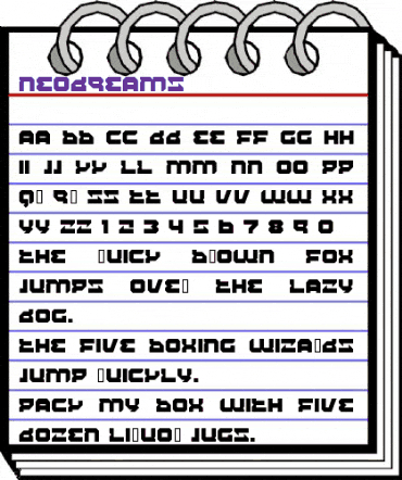 NEODREAMS Regular animated font preview