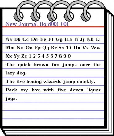 New Journal Bold animated font preview