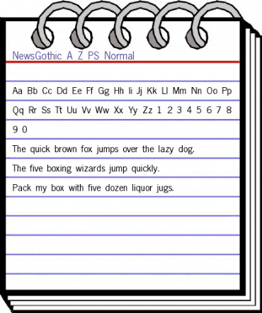 NewsGothic_A.Z_PS Normal animated font preview