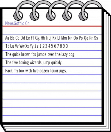 NewsGothic Cn Regular animated font preview