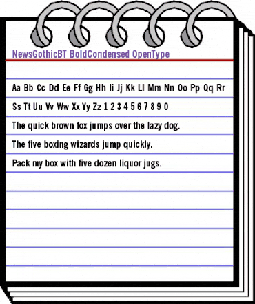 News Gothic Bold Condensed animated font preview