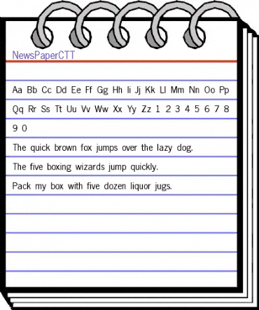 NewsPaperCTT Regular animated font preview