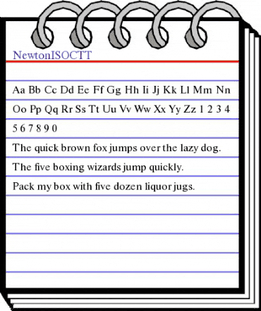 NewtonISOCTT Regular animated font preview