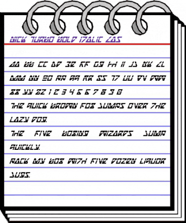 Nick Turbo Bold Italic Las Bold Italic Las animated font preview