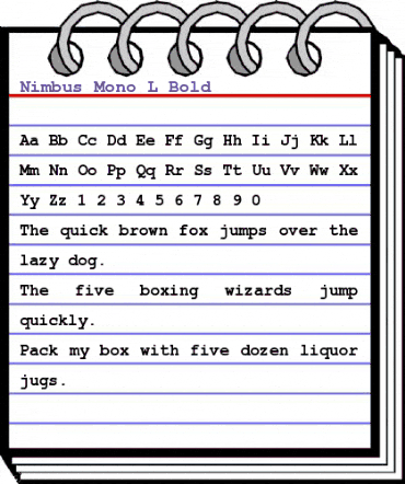 Nimbus Mono L Regular animated font preview