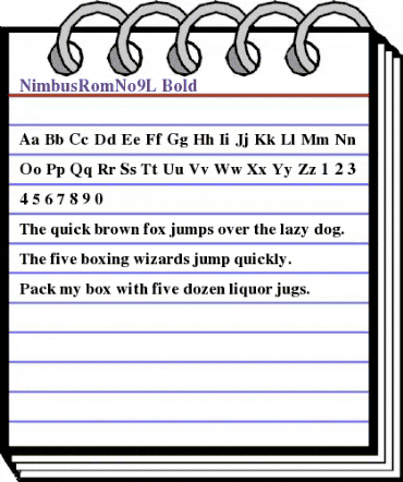 NimbusRomNo9L Bold animated font preview