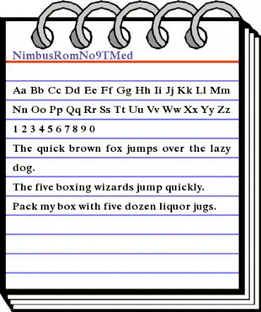 NimbusRomNo9TMed Regular animated font preview