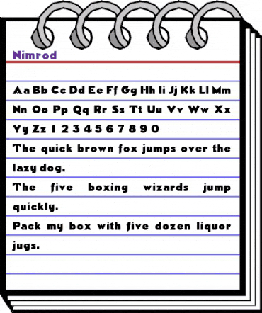 Nimrod Regular animated font preview