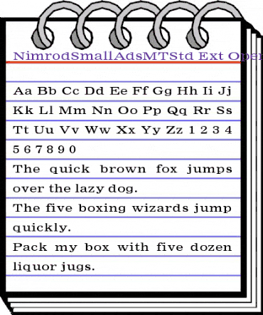 Nimrod Small Ads MT Std Ext animated font preview