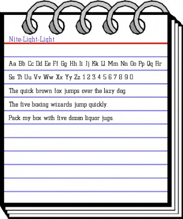 Nite-Light-Light Regular animated font preview