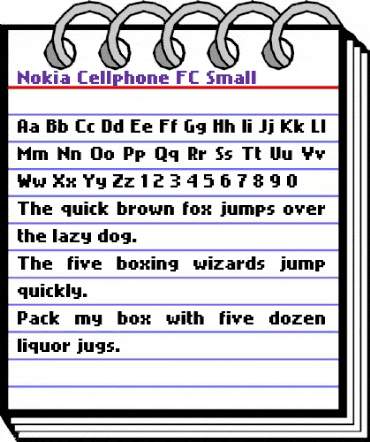 Nokia Cellphone FC Small animated font preview