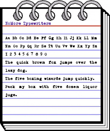 NoMore Typewriters Oh not again! animated font preview