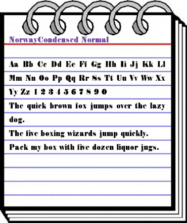 NorwayCondensed Normal animated font preview