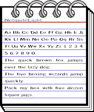 Notquite Light animated font preview