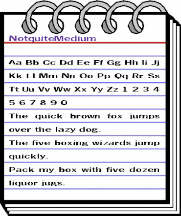 Notquite Medium animated font preview