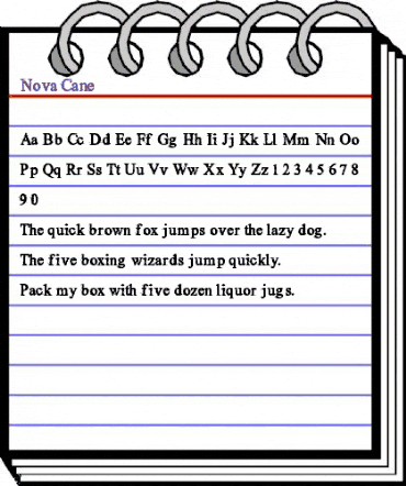 Nova Cane Regular animated font preview