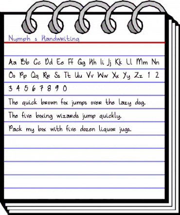 Nymph's Handwriting Regular animated font preview