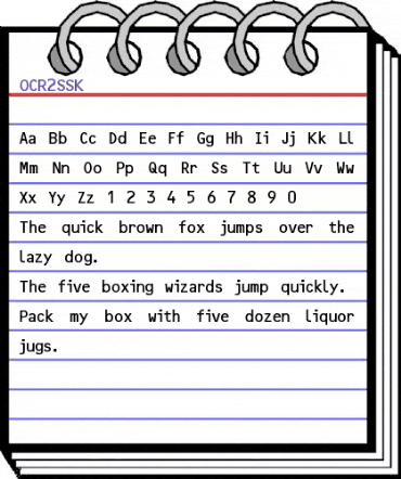 OCR2SSK Regular animated font preview