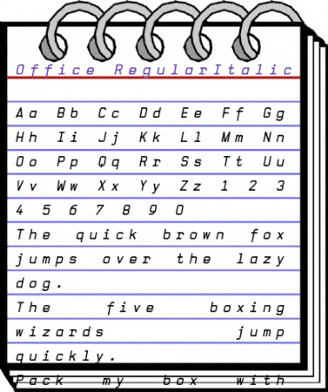 Office Regular Italic animated font preview