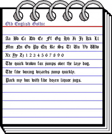 Old English Gothic Regular animated font preview