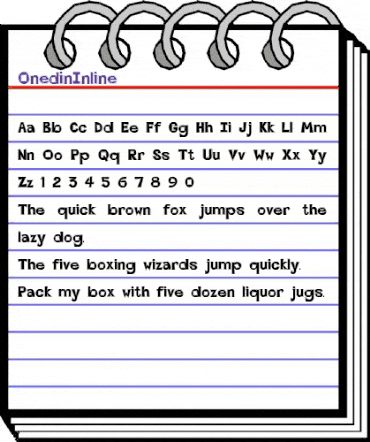OnedinInline Regular animated font preview
