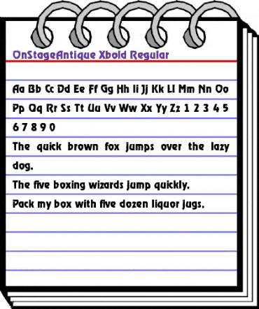 OnStageAntique-Xbold Regular animated font preview