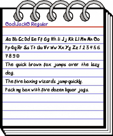 OodiJackO Regular animated font preview