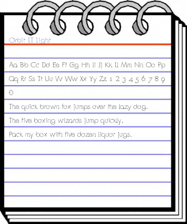 Orbit LT Light animated font preview