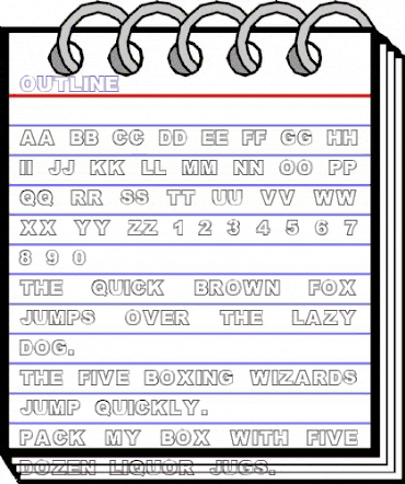 Outline Regular animated font preview