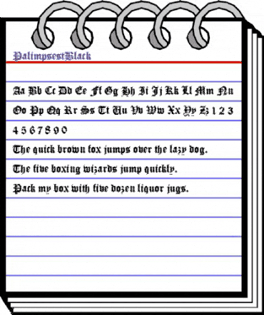 PalimpsestBlack Regular animated font preview