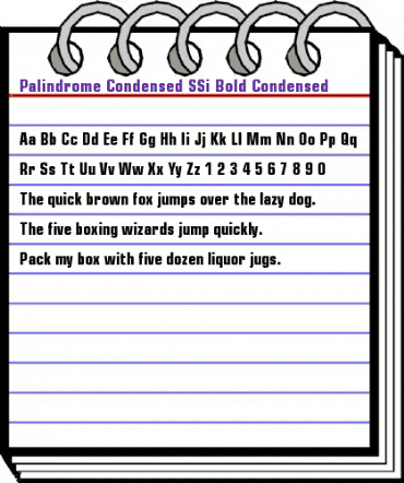 Palindrome Condensed SSi Bold Condensed animated font preview