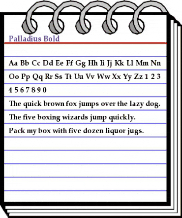 Palladius Bold animated font preview