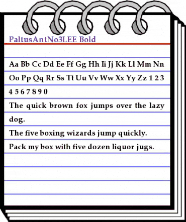 PaltusAntNo3LEE Bold animated font preview