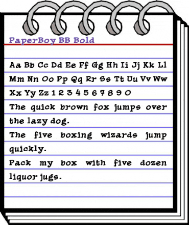 PaperBoy BB Regular animated font preview