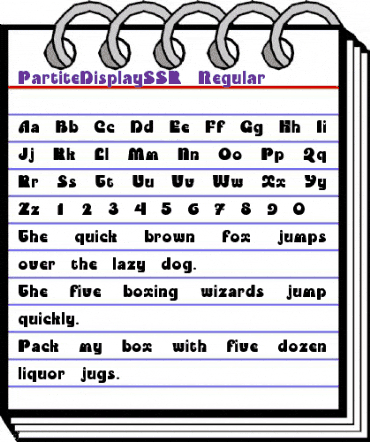 PartiteDisplaySSK Regular animated font preview