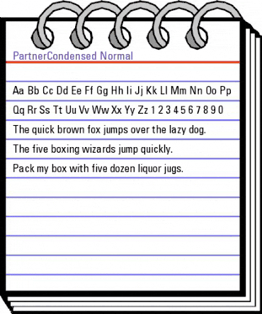 PartnerCondensed Normal animated font preview