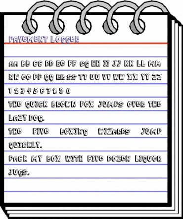 Pavement Logger animated font preview