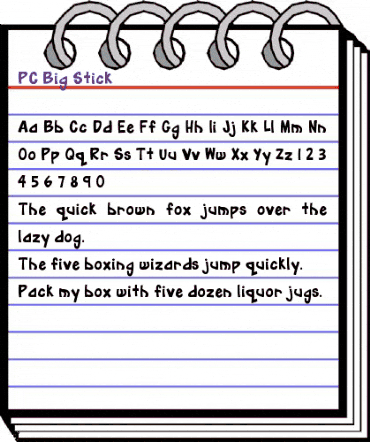 PC Big Stick Regular animated font preview