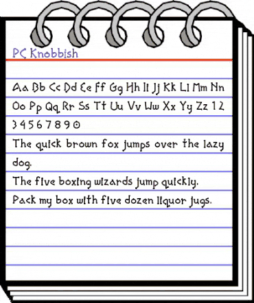 PC Knobbish Regular animated font preview
