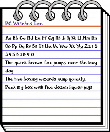 PC Witches Toe Regular animated font preview